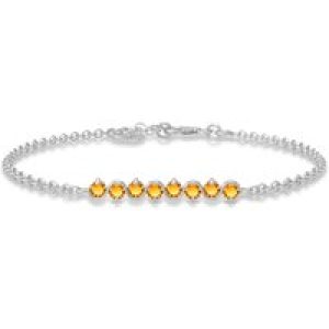 Citrine Zinnia Interwoven Bracelet in 9ct White Gold