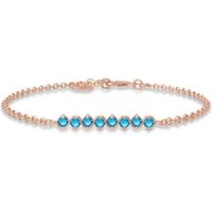 Blue Topaz Zinnia Interwoven Bracelet in 9ct Rose Gold
