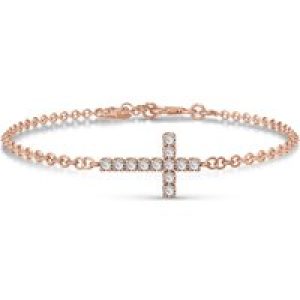 Diamond Minerva Contemporary Cross Bracelet in 9ct Rose Gold
