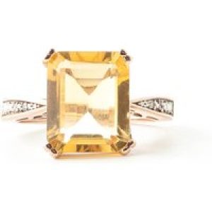 Citrine & Diamond Estelle Statement Embellished Engagement Ring in 18ct Rose Gold