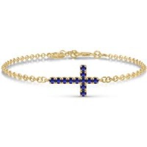 Sapphire Minerva Contemporary Cross Bracelet in 9ct Gold