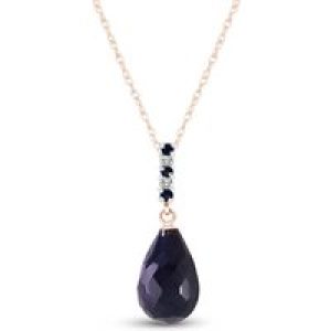Sapphire & Diamond Avery Embellished Drop Pendant Necklace in 9ct Rose Gold
