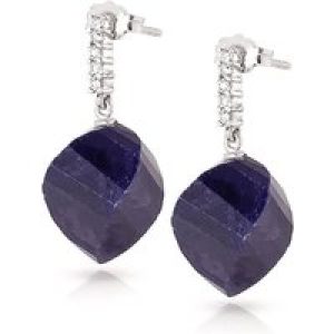 Sapphire & Diamond Avery Dimensional Stud Drop Earrings in 9ct White Gold