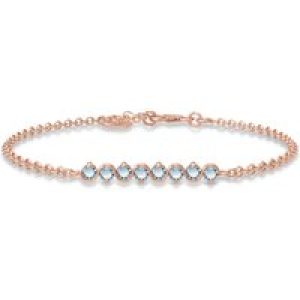 Aquamarine Zinnia Interwoven Bracelet in 9ct Rose Gold