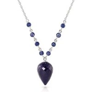 Sapphire Savannah Embellished Drop Pendant Necklace in 9ct White Gold