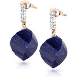 Sapphire & Diamond Avery Dimensional Stud Drop Earrings in 9ct Rose Gold