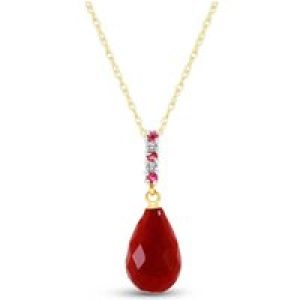 Ruby & Diamond Avery Embellished Drop Pendant Necklace in 9ct Gold