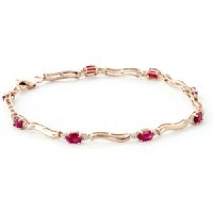 Ruby & Diamond Bryony Wave Tennis Bracelet in 9ct Rose Gold