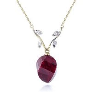 Ruby & Diamond Salma Dimensional Vine Pendant Necklace in 9ct Gold