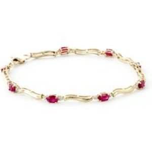 Ruby & Diamond Bryony Wave Tennis Bracelet in 9ct Gold