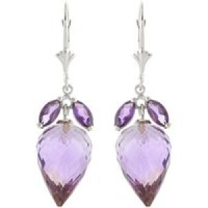 Amethyst Astrid Charm Drop Earrings in 9ct White Gold