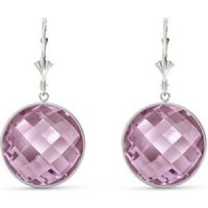 Rose Quartz Blythe Dimensional Drop Earrings in 9ct White Gold