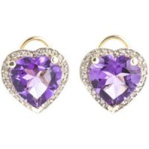 Amethyst & Diamond Eleanor Halo Stud Earrings in 9ct Gold