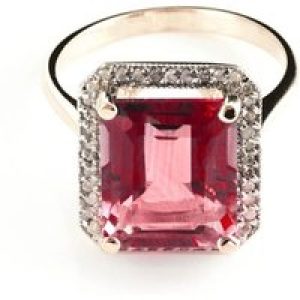 Garnet & Diamond Lilibet Signature Halo Ring in 18ct Rose Gold