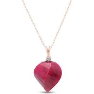 Ruby & Diamond Salma Dimensional Abstract Pendant Necklace in 9ct Rose Gold