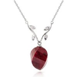 Ruby & Diamond Salma Dimensional Vine Pendant Necklace in 9ct White Gold