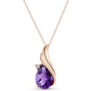 Amethyst & Diamond Veronica Pendant Necklace in 9ct Rose Gold