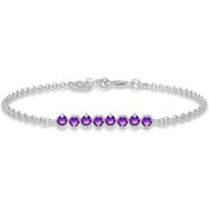 Amethyst Zinnia Interwoven Bracelet in 9ct White Gold