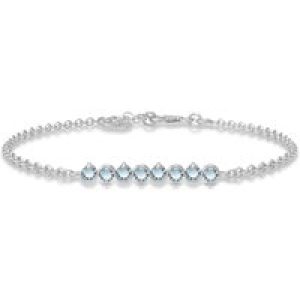 Aquamarine Zinnia Interwoven Bracelet in 9ct White Gold