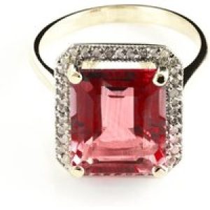Garnet & Diamond Lilibet Signature Halo Ring in 18ct Gold