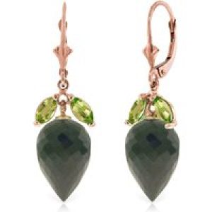 Spinel & Peridot Astrid Charm Drop Earrings in 9ct Rose Gold