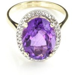 Amethyst & Diamond Eve Halo Ring in 18ct Gold