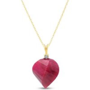 Ruby & Diamond Salma Dimensional Abstract Pendant Necklace in 9ct Gold