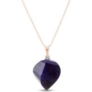 Sapphire & Diamond Salma Dimensional Abstract Pendant Necklace in 9ct Rose Gold
