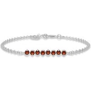 Garnet Zinnia Interwoven Bracelet in 9ct White Gold