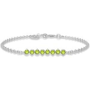 Peridot Zinnia Interwoven Bracelet in 9ct White Gold