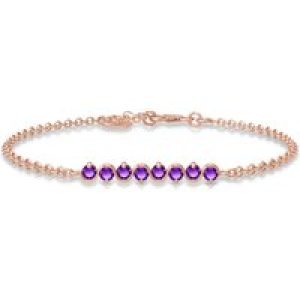 Amethyst Zinnia Interwoven Bracelet in 9ct Rose Gold