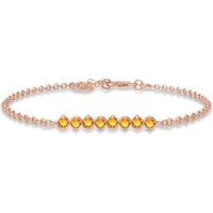 Citrine Zinnia Interwoven Bracelet in 9ct Rose Gold