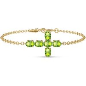 Peridot Diana Contemporary Cross Bracelet in 9ct Gold