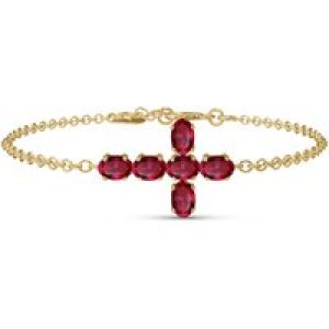 Ruby Diana Contemporary Cross Bracelet in 9ct Gold
