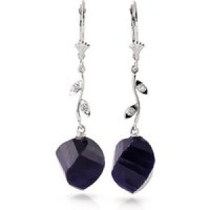 Sapphire & Diamond Dimensional Drop Earrings in 9ct White Gold