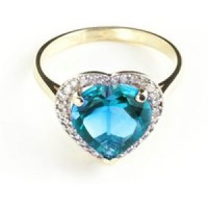 Blue Topaz & Diamond Melody Signature Halo Ring in 9ct Gold