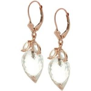 White Topaz Astrid Charm Drop Earrings in 9ct Rose Gold