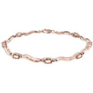 Citrine & Diamond Bryony Wave Tennis Bracelet in 9ct Rose Gold