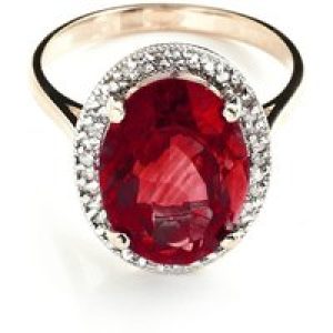 Garnet & Diamond Eve Halo Ring in 18ct Rose Gold