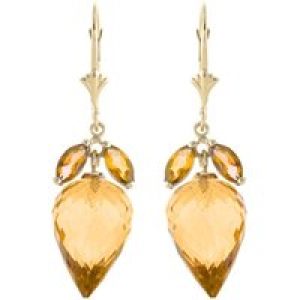 Citrine Astrid Charm Drop Earrings in 9ct Gold