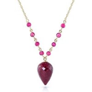 Ruby Savannah Embellished Drop Pendant Necklace in 9ct Gold