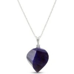 Sapphire & Diamond Salma Dimensional Abstract Pendant Necklace in 9ct White Gold