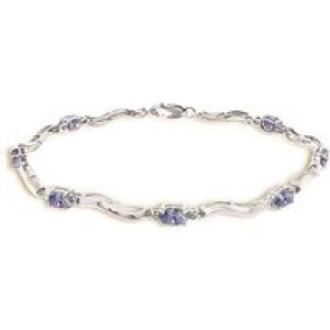 Tanzanite & Diamond Bryony Wave Tennis Bracelet in 9ct White Gold