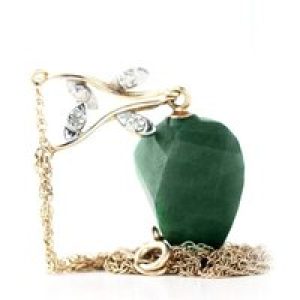 Emerald & Diamond Salma Dimensional Vine Pendant Necklace in 9ct Gold