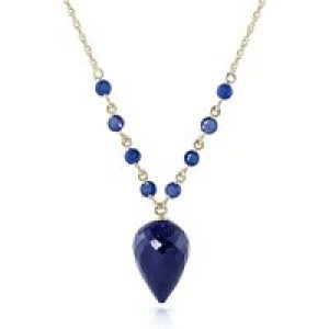 Sapphire Savannah Embellished Drop Pendant Necklace in 9ct Gold