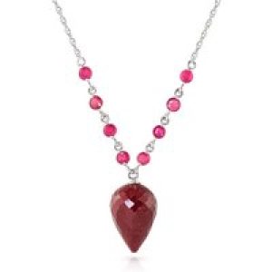 Ruby Savannah Embellished Drop Pendant Necklace in 9ct White Gold