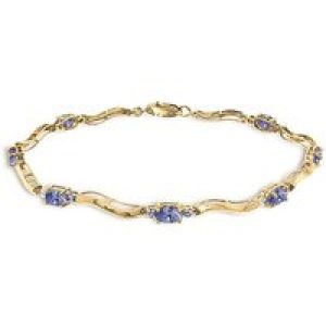 Tanzanite & Diamond Bryony Wave Tennis Bracelet in 9ct Gold