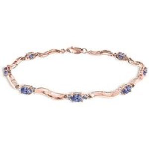 Tanzanite & Diamond Bryony Wave Tennis Bracelet in 9ct Rose Gold