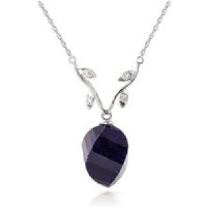 Sapphire & Diamond Salma Dimensional Vine Pendant Necklace in 9ct White Gold