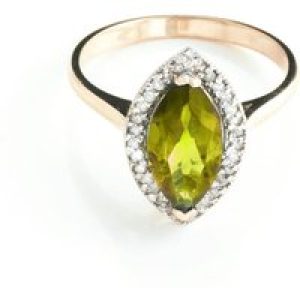 Peridot & Diamond Ivanna Halo Ring in 18ct Rose Gold